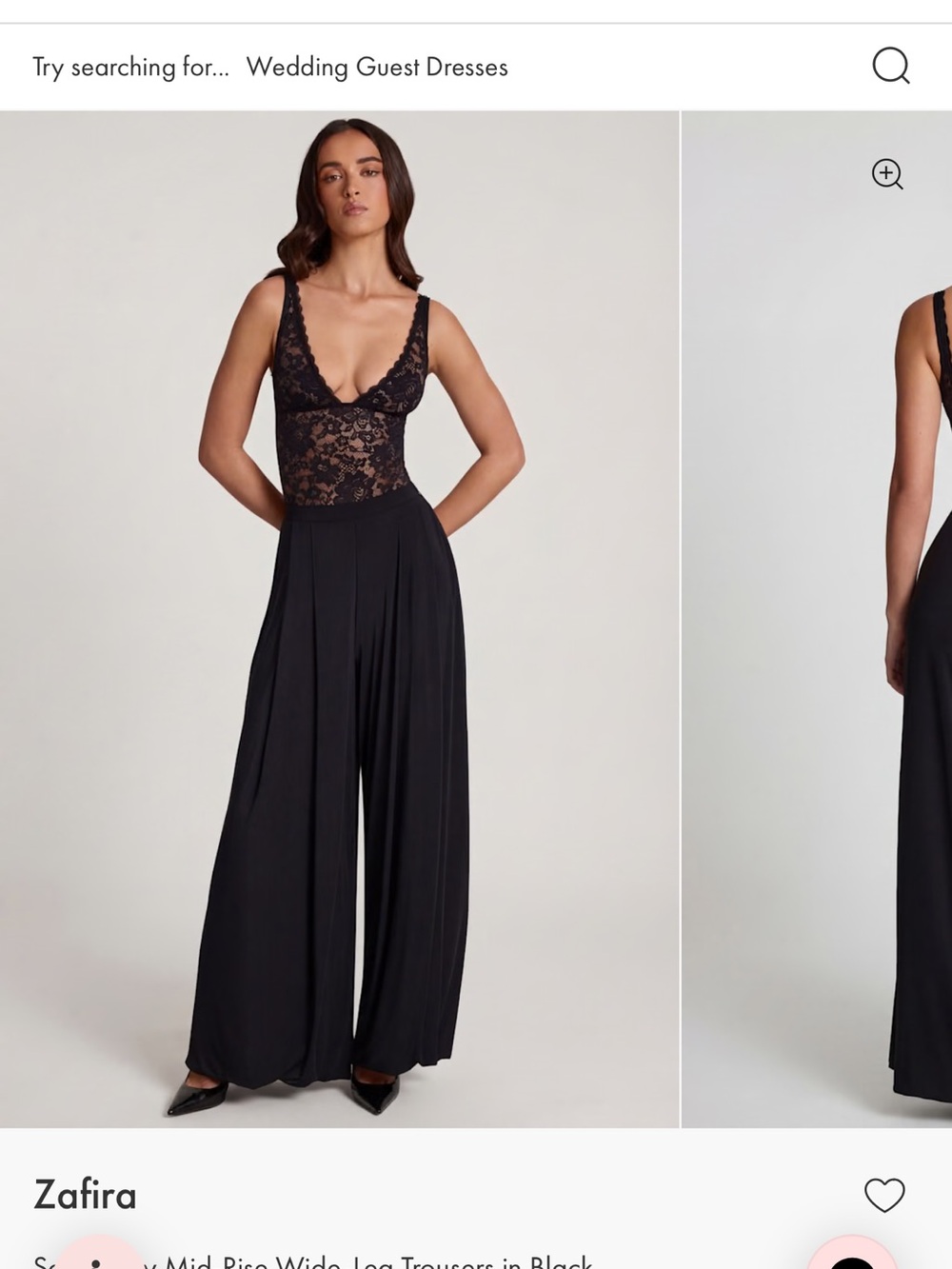Oh Polly Cream Elastic Waist Wide Leg Trousers